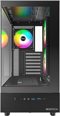 Caixa ATX MONTECH XR RGB (ATX, Micro ATX, Mini-ITX - Torre ATX - Vidro temperado - Preto)