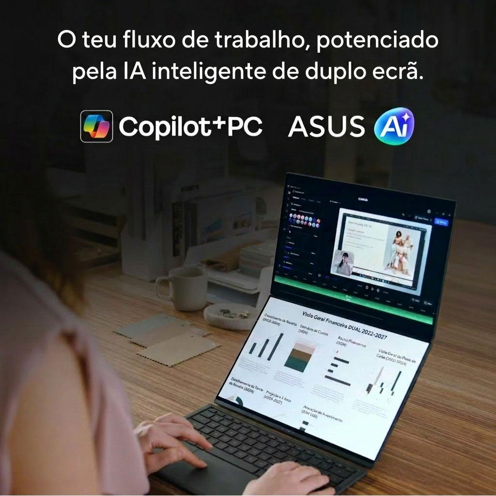 Portátil 2 em 1 ASUS Zenbook Duo UX8407AA (Windows 11 Pro, 64 bits - Intel Core Ultra 9 - 386H - Cinzento), miniatura 12