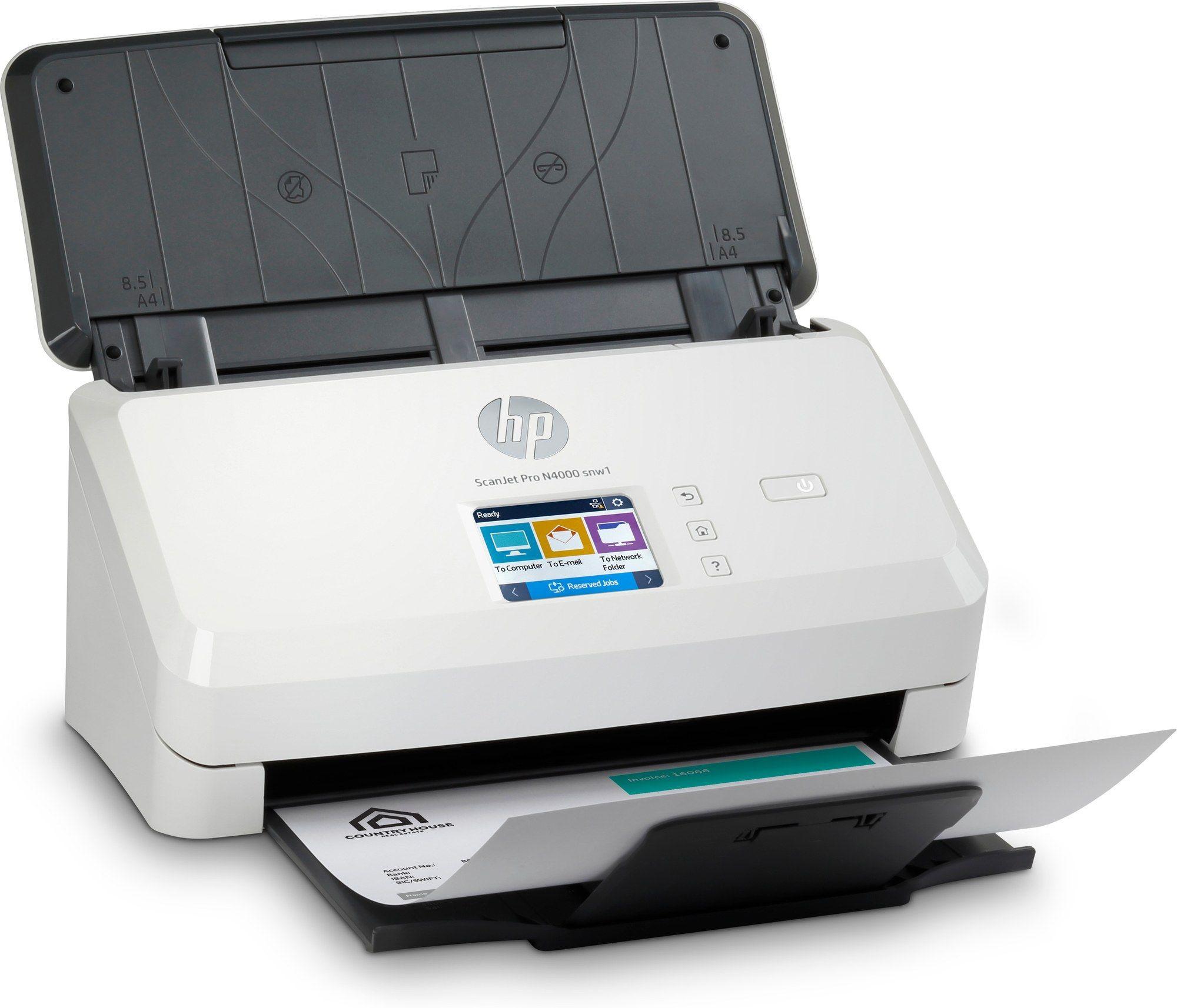 Scanner de Documentos HP ScanJet Pro N4000 snw1 (USB, Wi-Fi, Ethernet - Preto e Branco) — miniatura 3