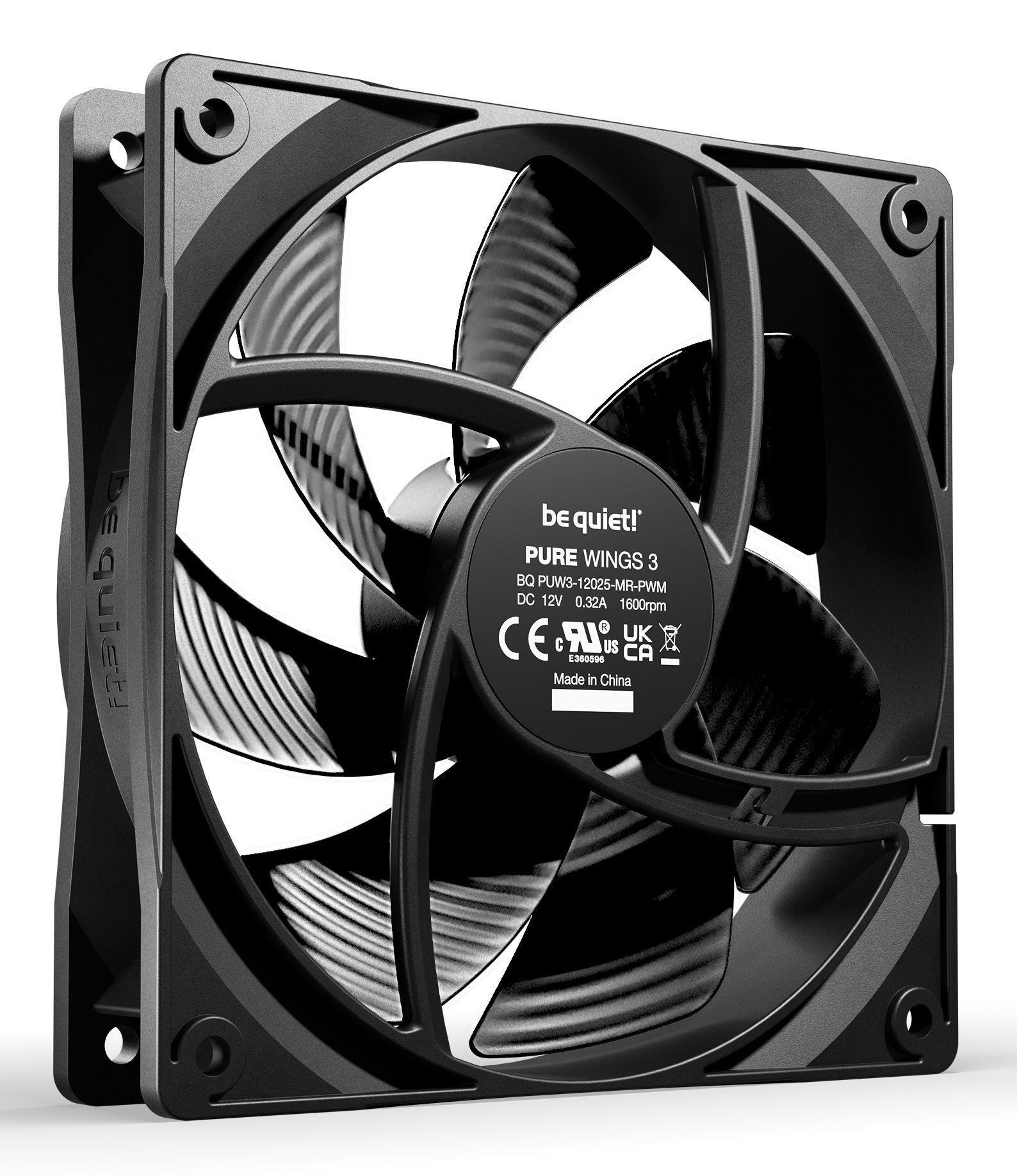 Ventoinhas BE QUIET! Pure Wings 3 120mm PWM 3-Pack (2,4 W - Preto) — miniatura 2
