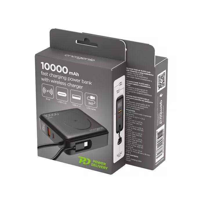 Powerbank Sem Fios GEMBIRD PB10-WPC15-LCD-01 (10000 mAh - 20 W - 15 W - Preto), miniatura 5