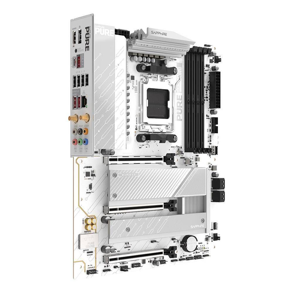 Motherboard SAPPHIRE PURE B850A WIFI7 (AM5 - ATX - Duplo canal - Branco), miniatura 5