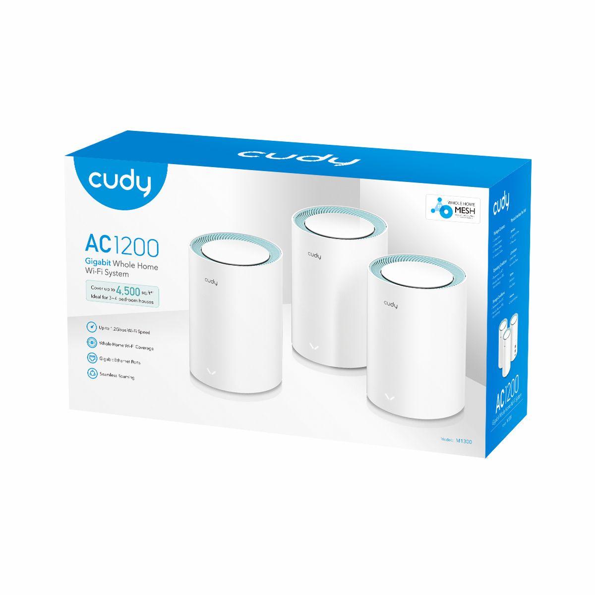 Sistema Wi-Fi Mesh CUDY M1300 3-PACK (Wi-Fi 5 - 1167 Mbit/s - Banda dupla, 2,4 GHz / 5 GHz - Branco), miniatura 4