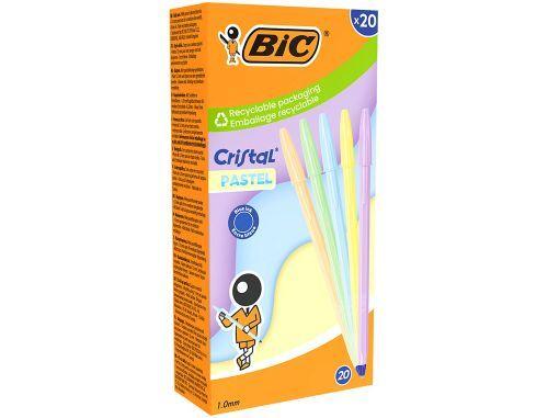 Esferográficas BIC Cristal Pastel (Pack de 20 - Ponta de 1 mm - Tinta azul - Cores pastel sortidas) — miniatura 2
