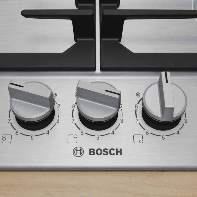 Placa a Gás de Encastre BOSCH PCC6A5I90 (8000 W - Aço inoxidável - Rotativo - Inox) — miniatura 2