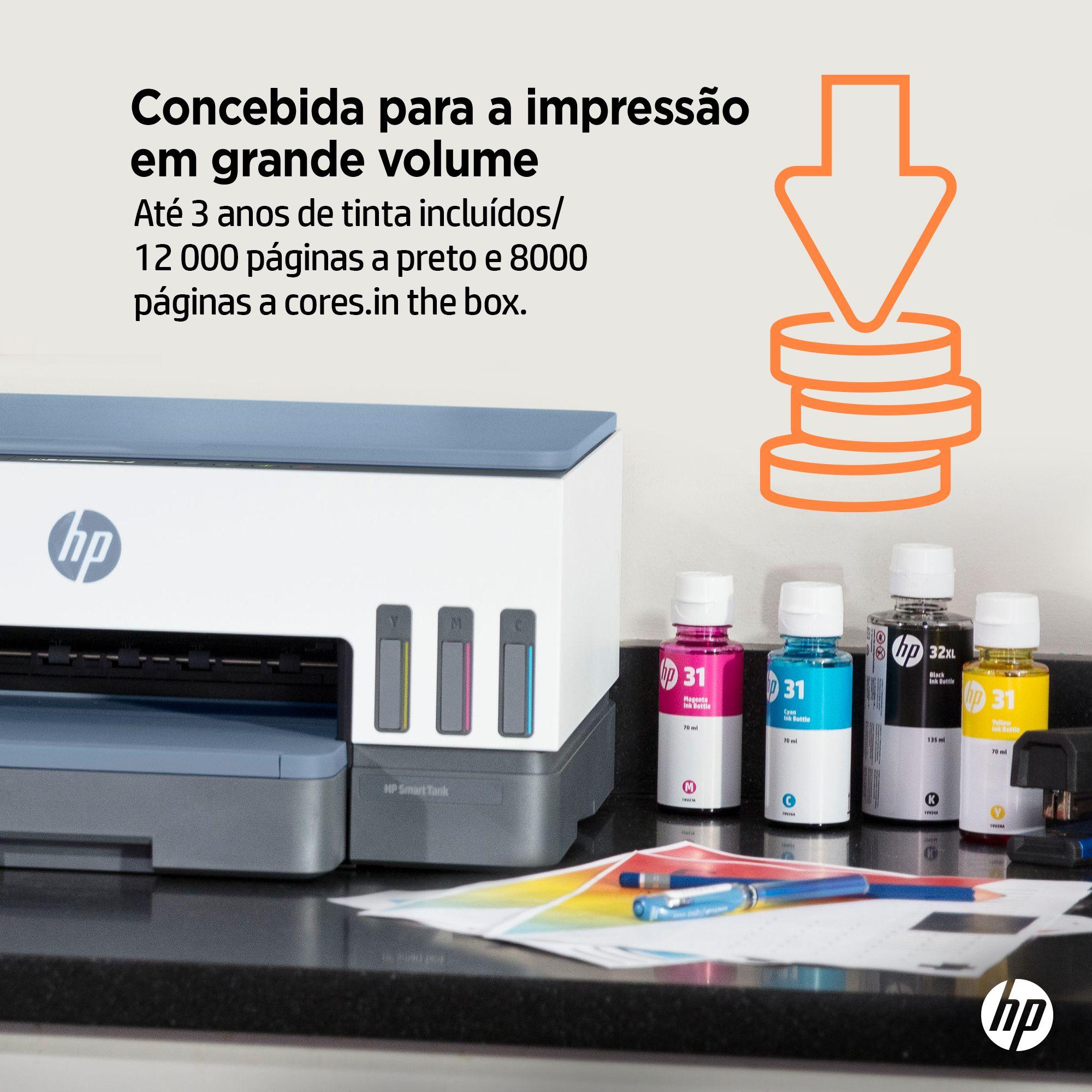 Impressora Multifunções HP Smart Tank 7006 (A4 - Impressão a cores - 250 folhas - Azul e Branco), miniatura 8
