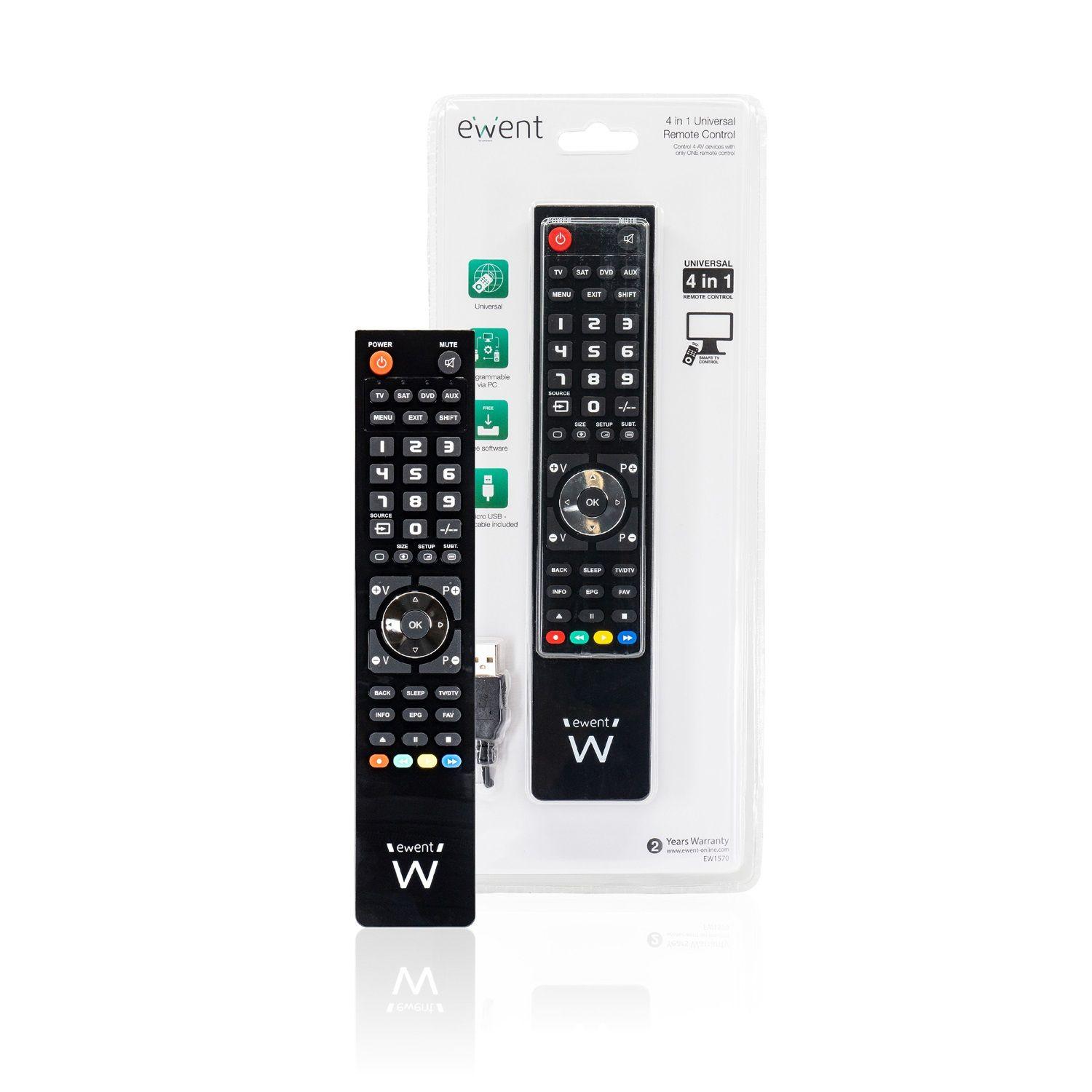 Controlo Remoto Universal EWENT EW1570 (Micro-USB - Preto), miniatura 6