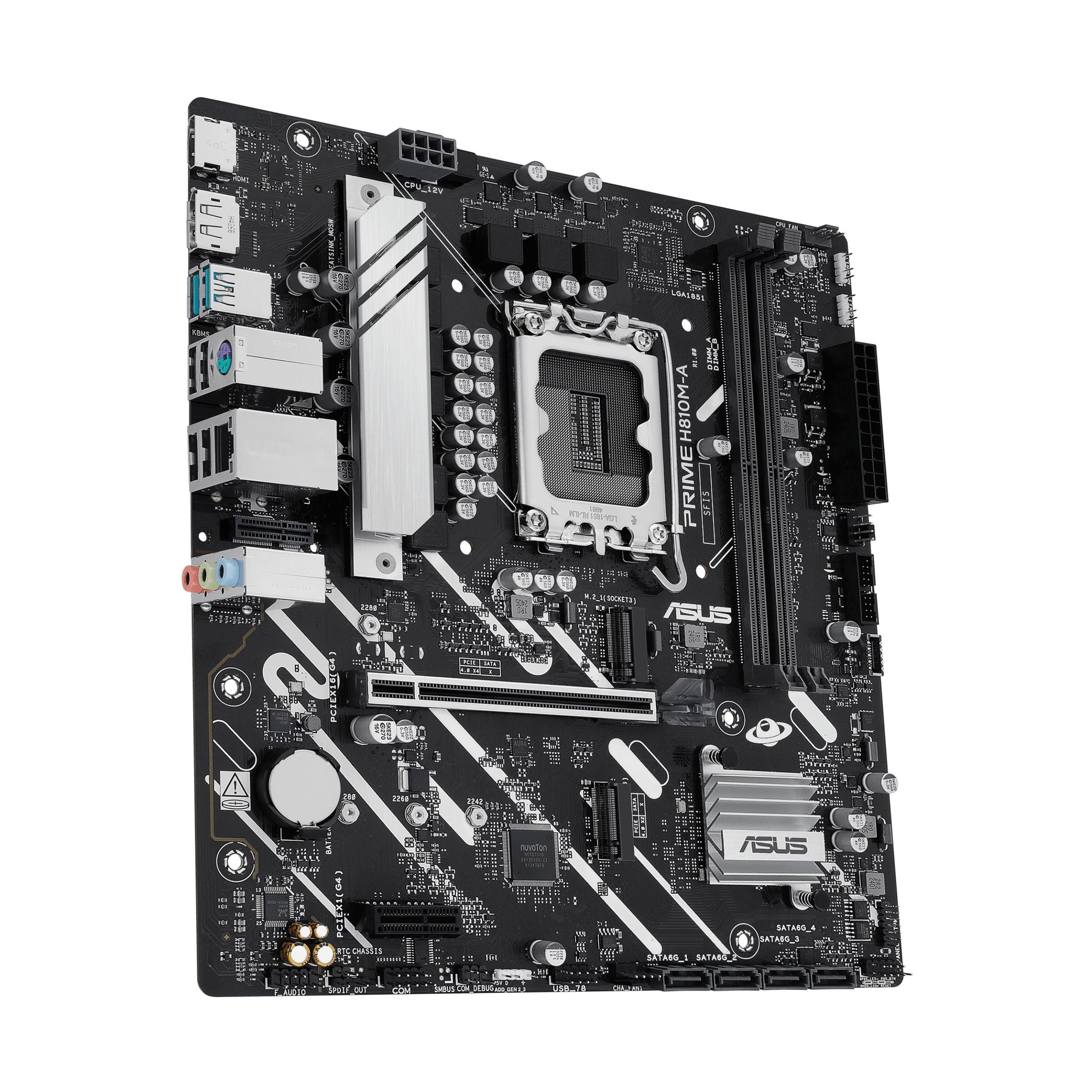 Motherboard ASUS PRIME H810M-A-CSM (LGA 1851 (Socket V1) - Intel Core Ultra - micro ATX - Preto) — miniatura 3