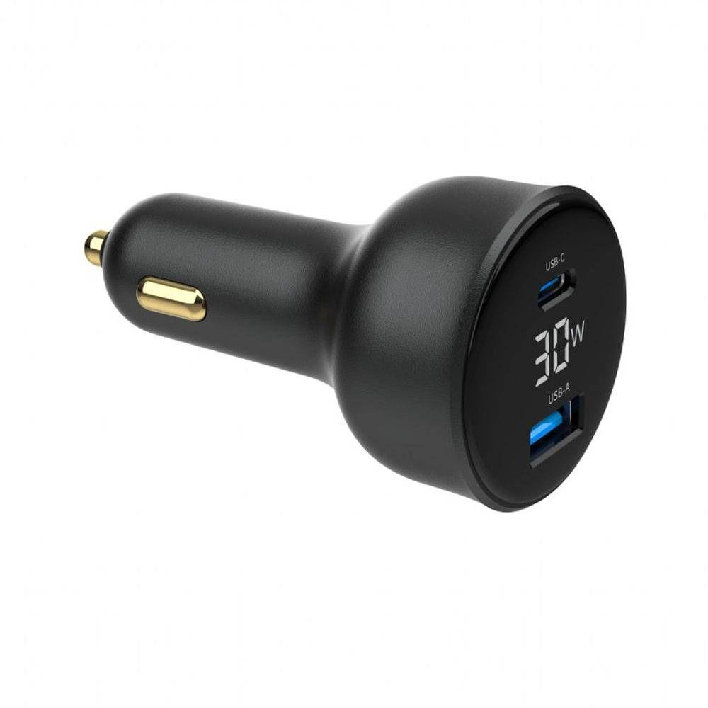 Carregador de Isqueiro GEMBIRD TA-UC-AC2PD30LCD-CAR-01 (30 W - Preto), miniatura 3