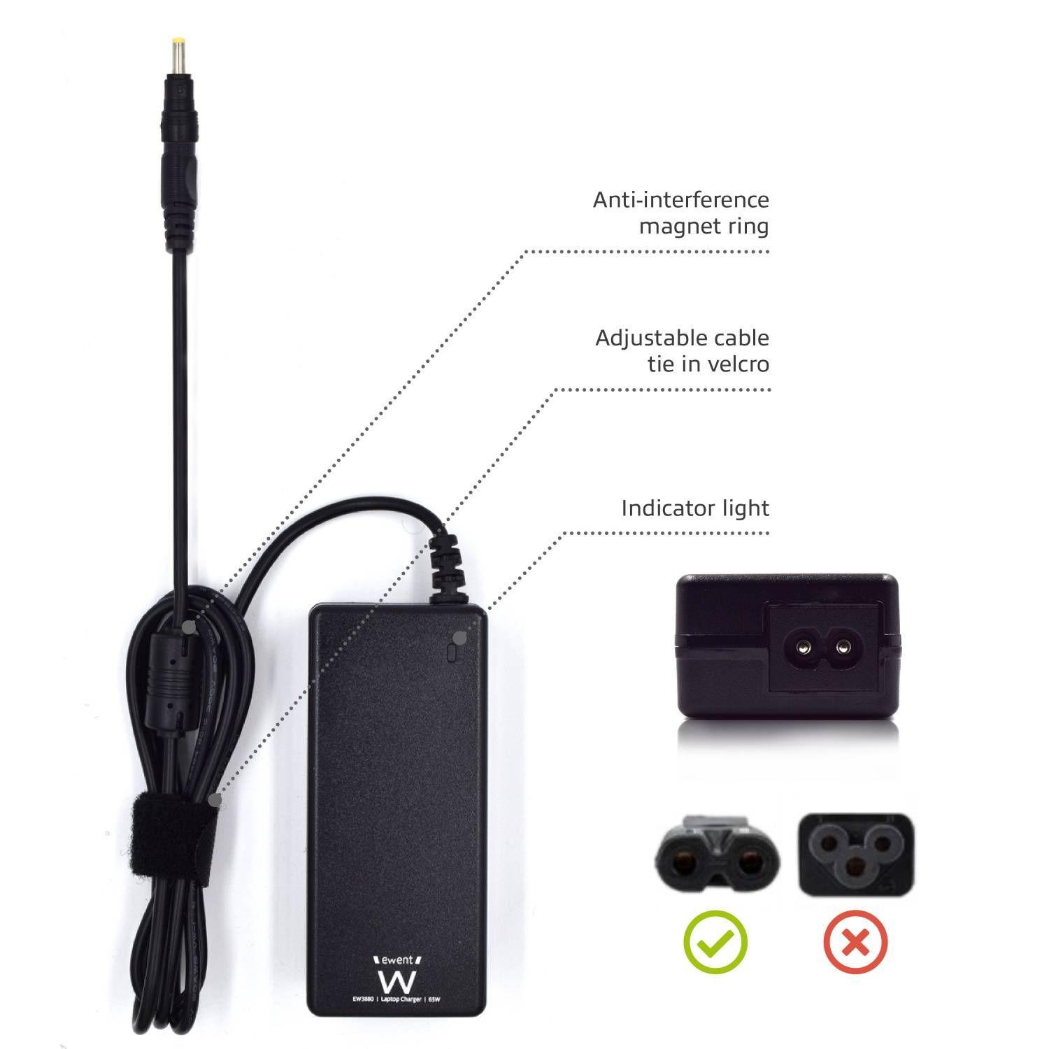 Carregador de Portátil EWENT EW3898 (HP - AC para DC - Preto), miniatura 5