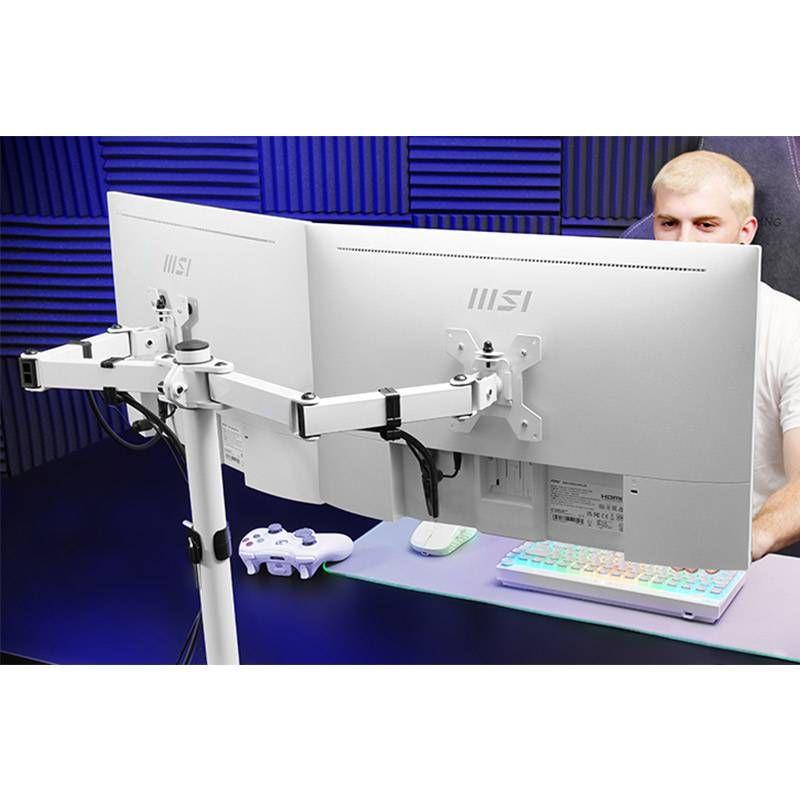 Suporte de Secretária para 2 Monitores MARS GAMING MARM2 (13-27" - VESA 75x75/100x100 mm - Branco), miniatura 2
