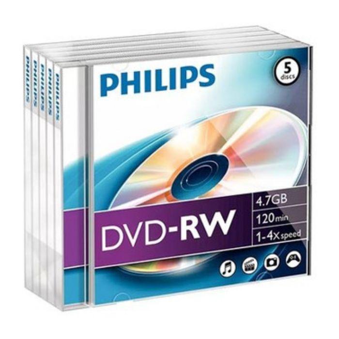 Disco DVD-RW PHILIPS DN4S4J05F/00 (4,7 GB - 4x - Pack de 5), miniatura 2