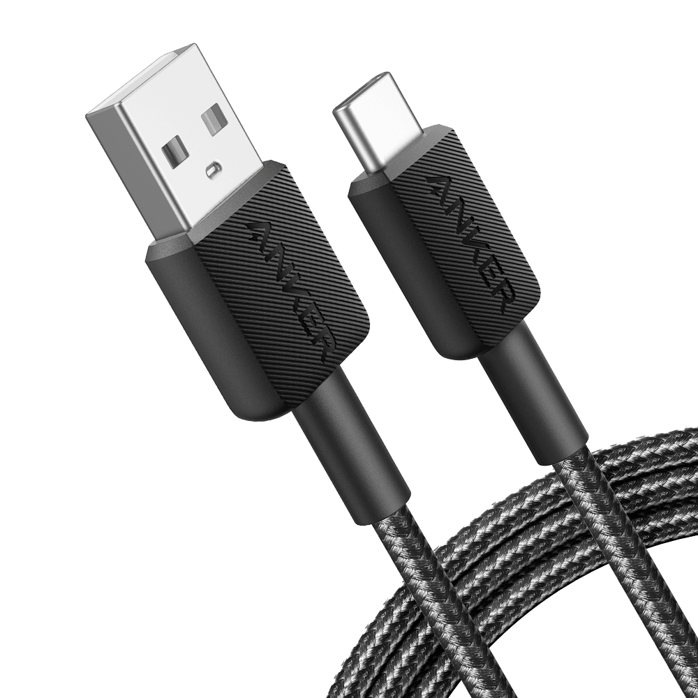 Cabo USB ANKER 322 (1,8 m - USB C - USB A - Preto)