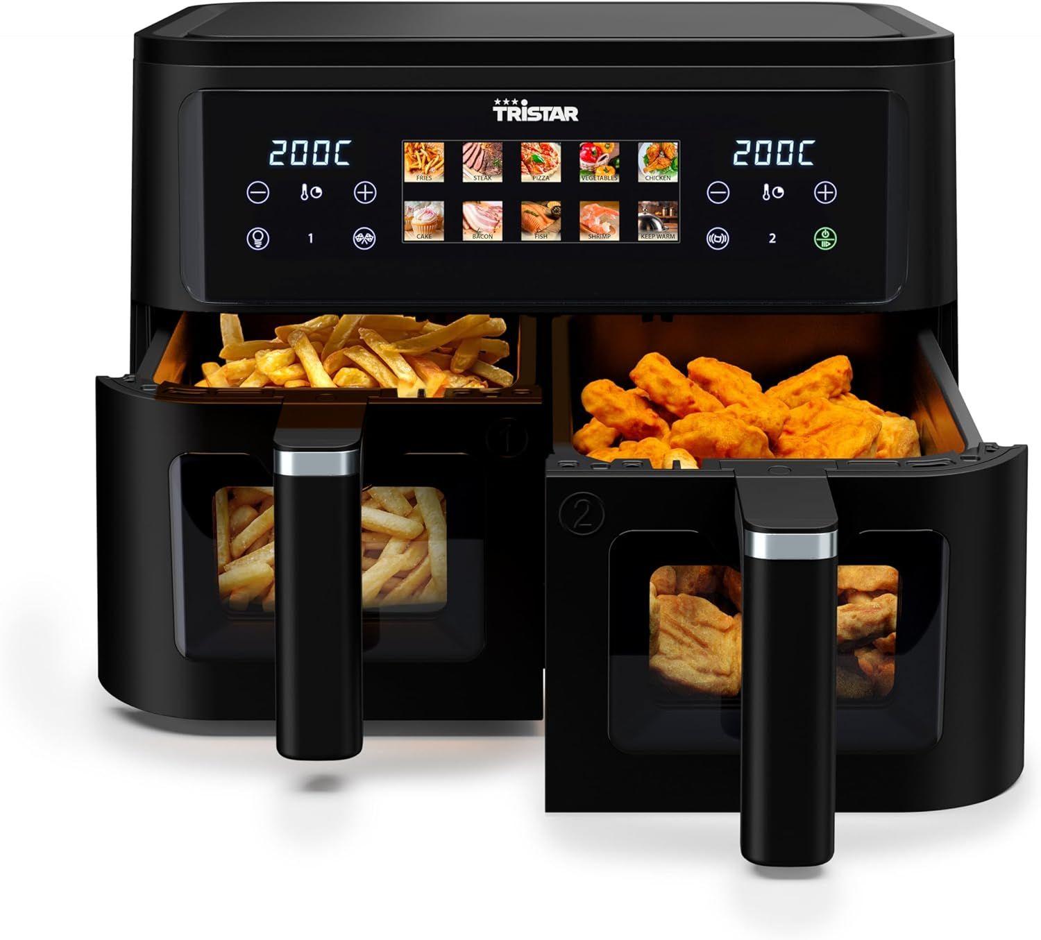 Fritadeira a Ar Quente TRISTAR FR-9075 (2500 W - 200 °C - 60 °C - Preto)