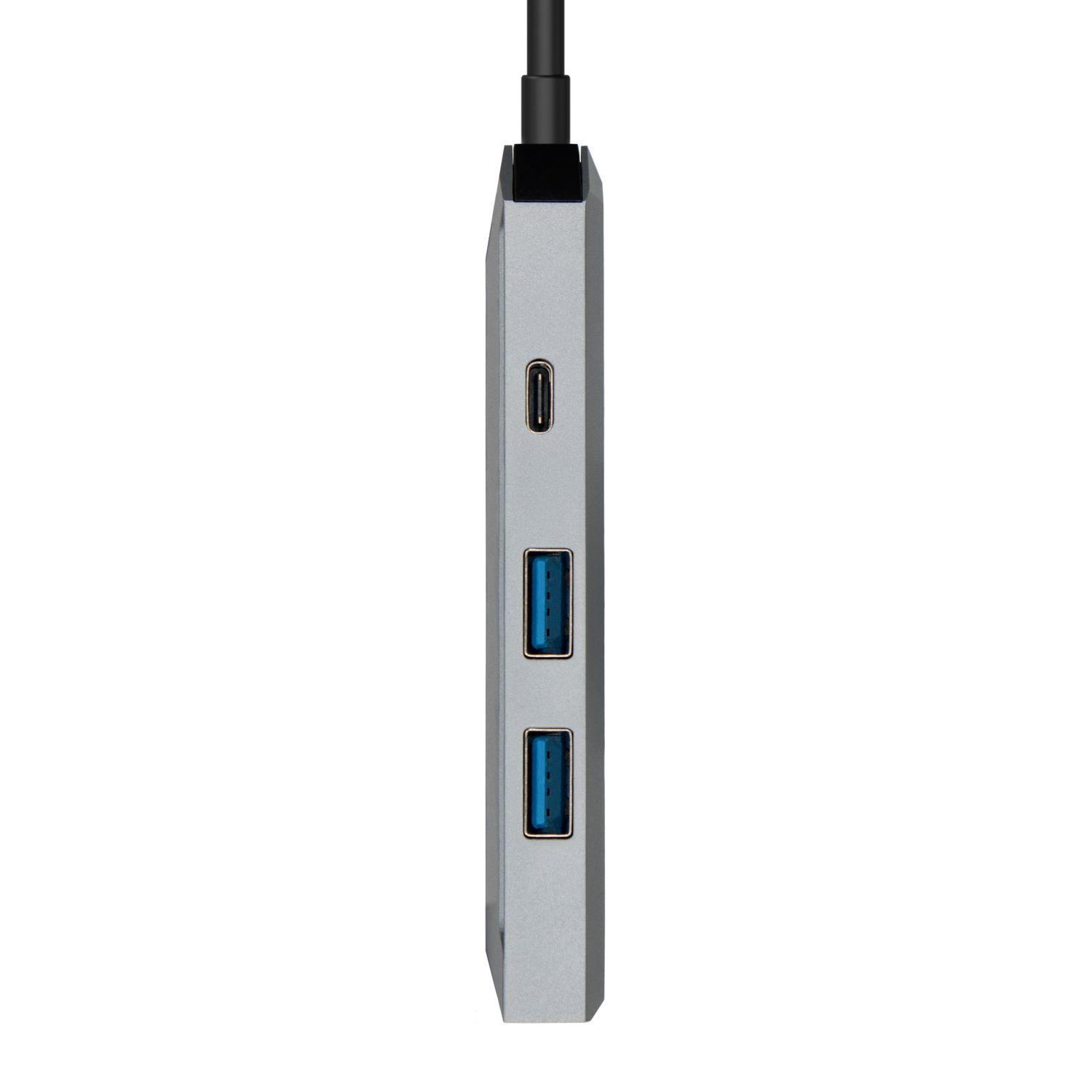Hub USB-C AISENS ASUC-4P002-GR (0,15 m - Cinzento), miniatura 3