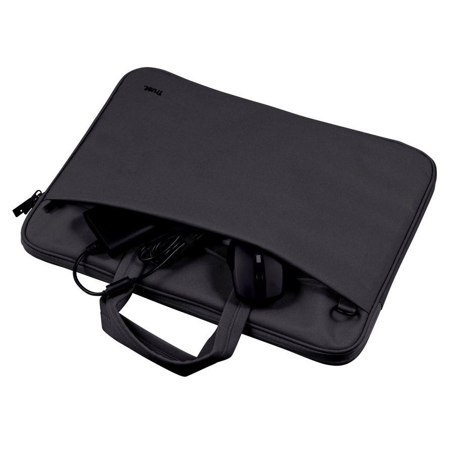Mala para Portátil TRUST Bologna Slim Eco (14" - 35,6 cm - Altura 27 cm - Preto), miniatura 4