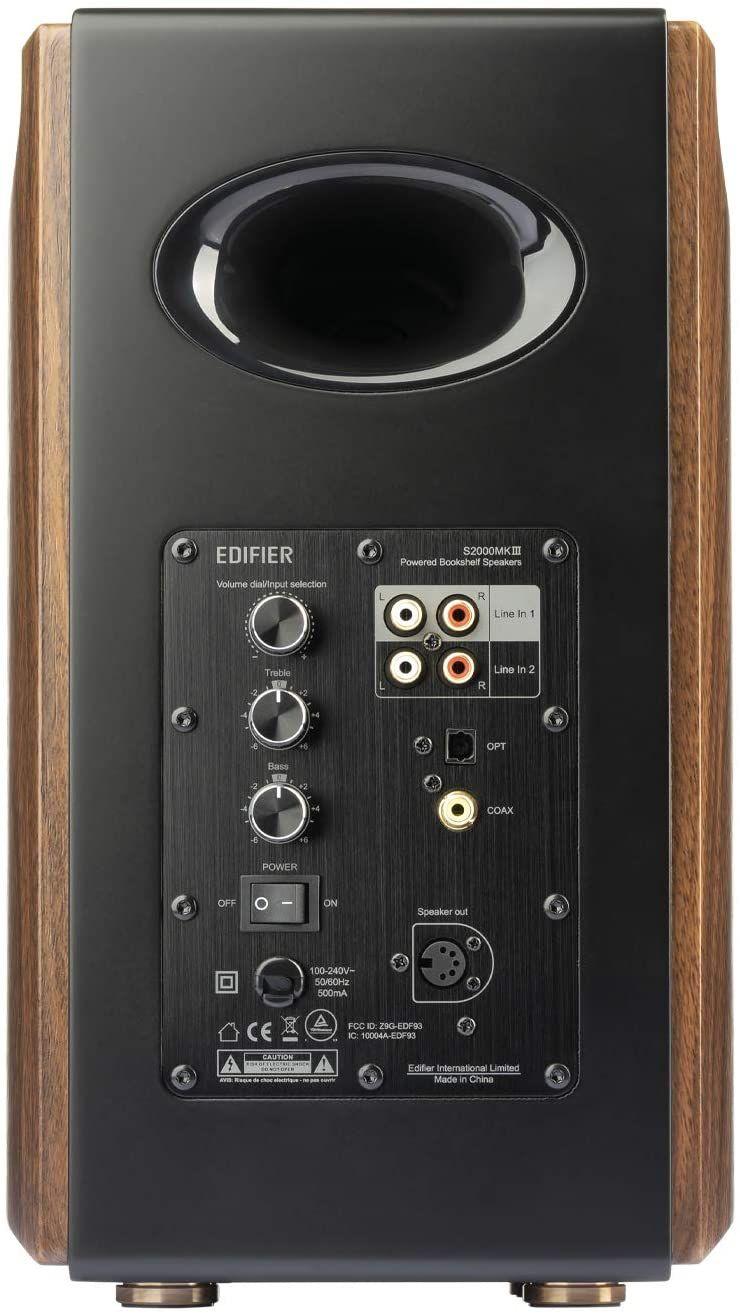 Colunas Hi-Fi EDIFIER S2000MKIII (Com fios e sem fios - 130 W - 2.0 canais - Preto e Madeira)