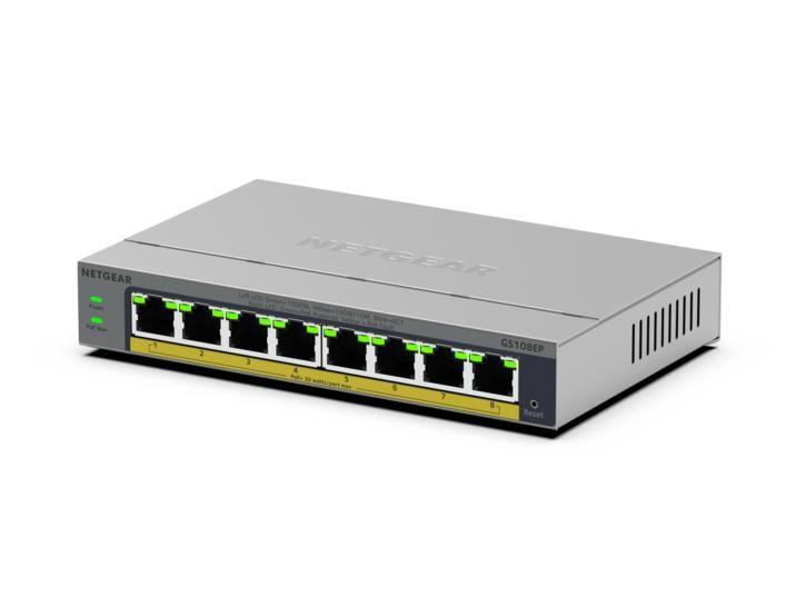Switch Gerido NETGEAR GS108EP (Gigabit Ethernet - 1,5 MB - 16 Gbit/s - Cinzento) — miniatura 3