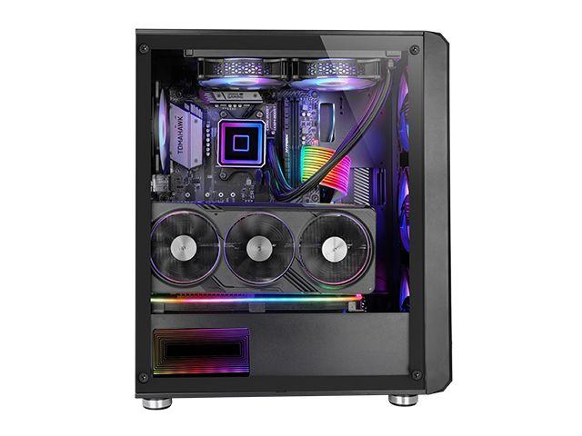 Caixa PC MARS GAMING MC-VAULT (ATX, micro ATX, Mini-ITX - Midi Tower - Rede, SGCC, vidro temperado - Preto) — miniatura 3