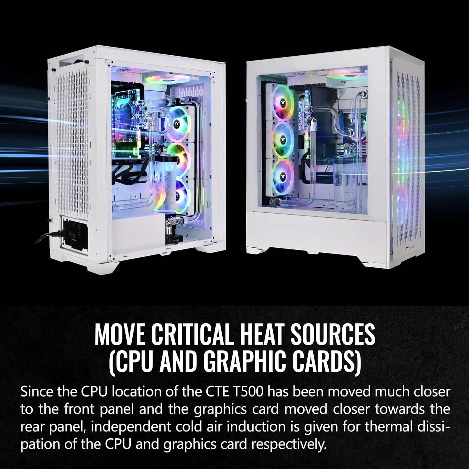 Caixa PC THERMALTAKE CTE T500 Air Snow (ATX, EATX, micro ATX, Mini-ITX - Full Tower - Ferro, ABS - Branco) — miniatura 4