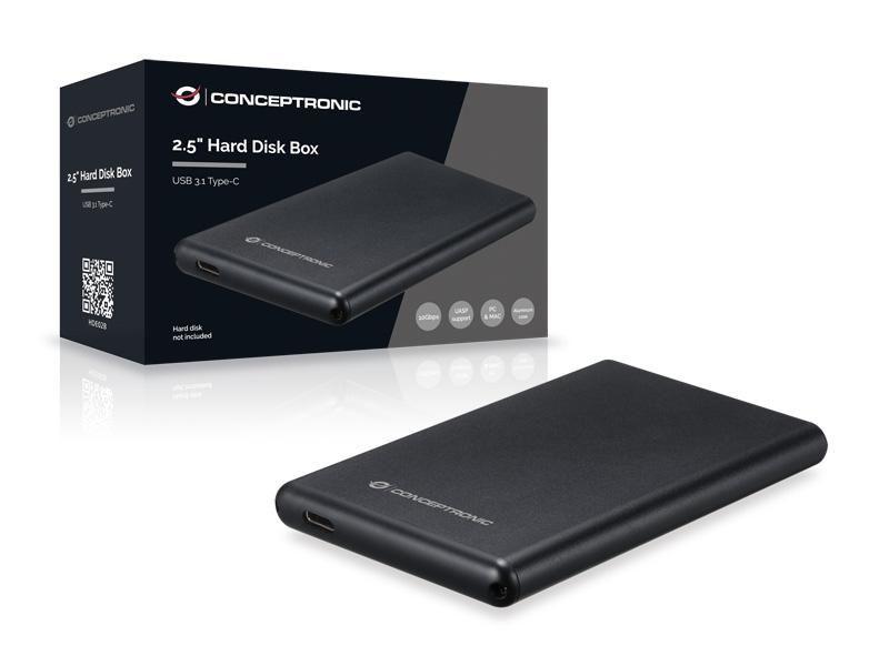 Caixa Externa SATA 2,5" CONCEPTRONIC HDE02B (2,5" - USB Type-C - Preto) — miniatura 4