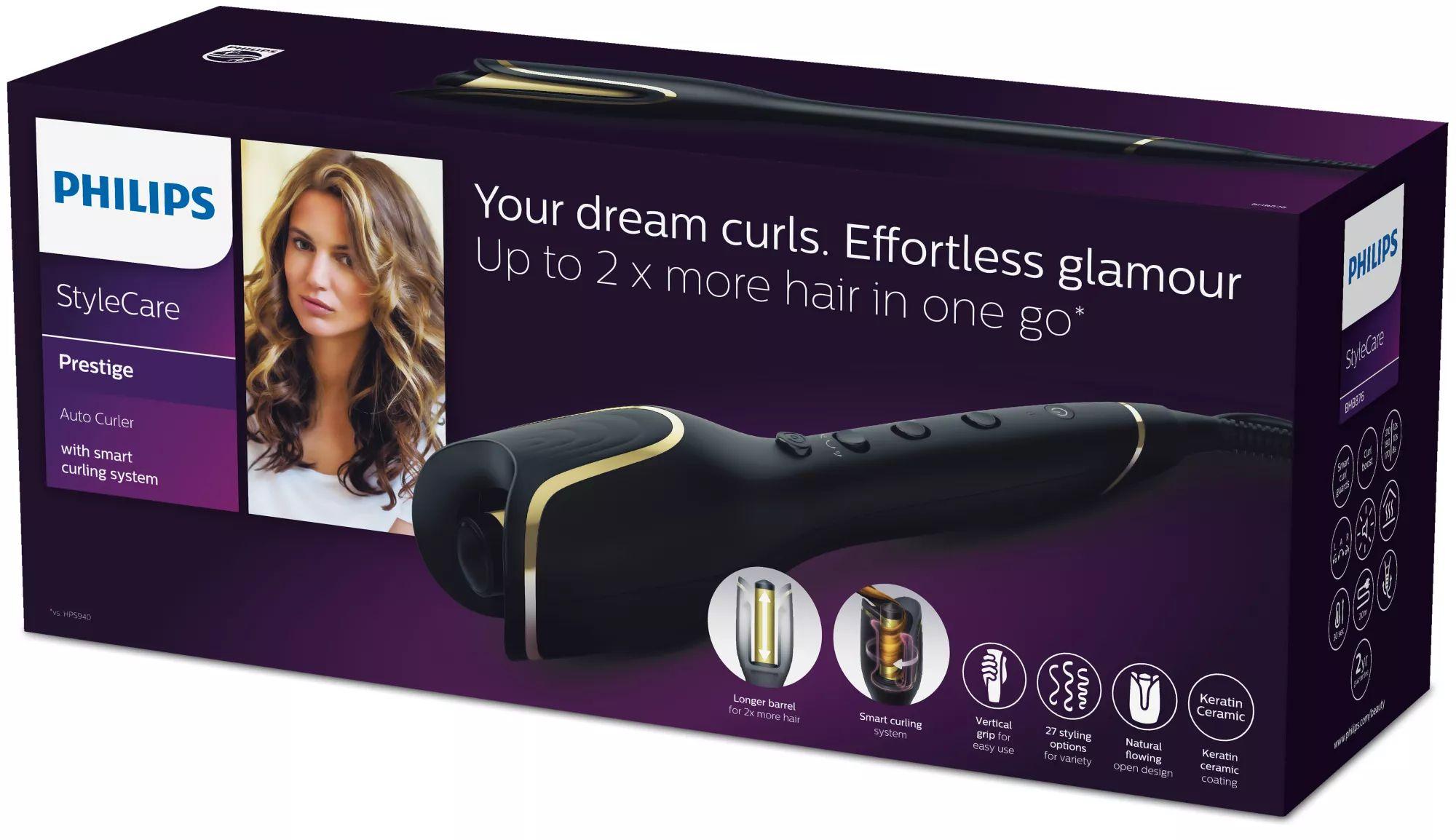 Modelador de Caracóis Automático PHILIPS BHB876/00 (Keratin Ceramic - Preto) — miniatura 2