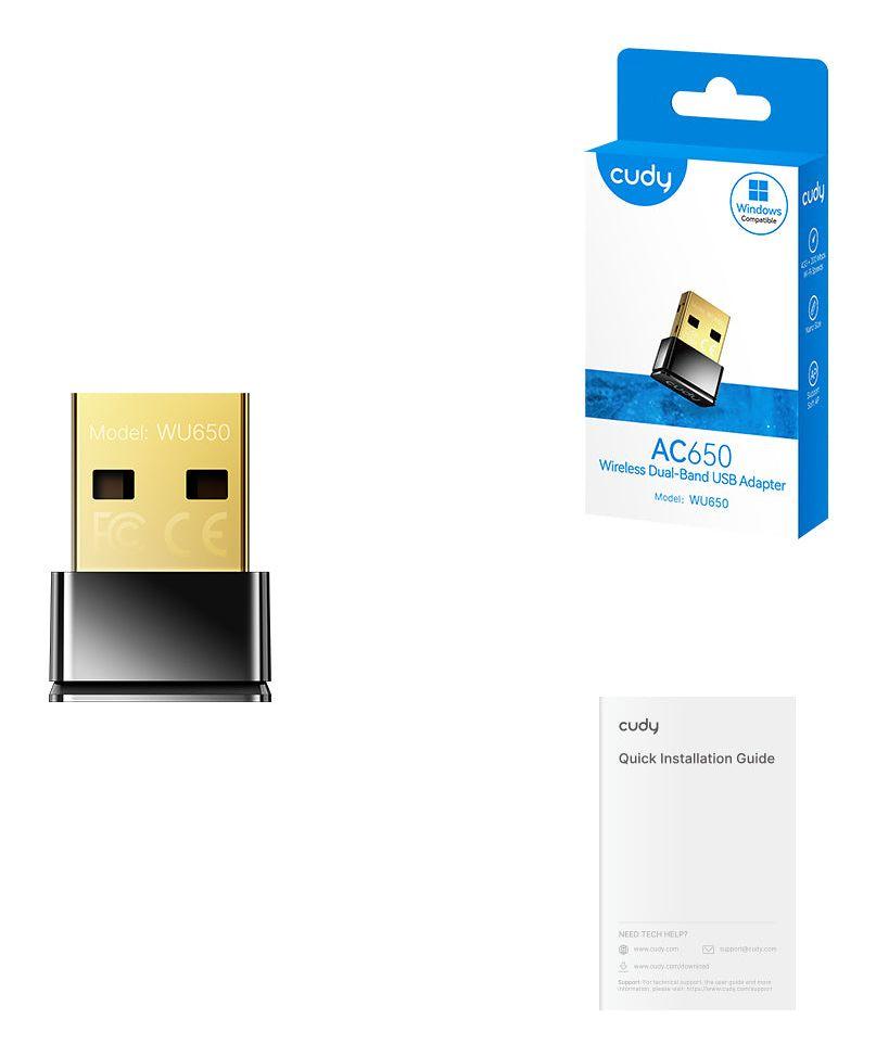 Adaptador USB Wi-Fi CUDY WU650 (Wi-Fi 5 - 433 Mbit/s - Dual-band - Preto), miniatura 3