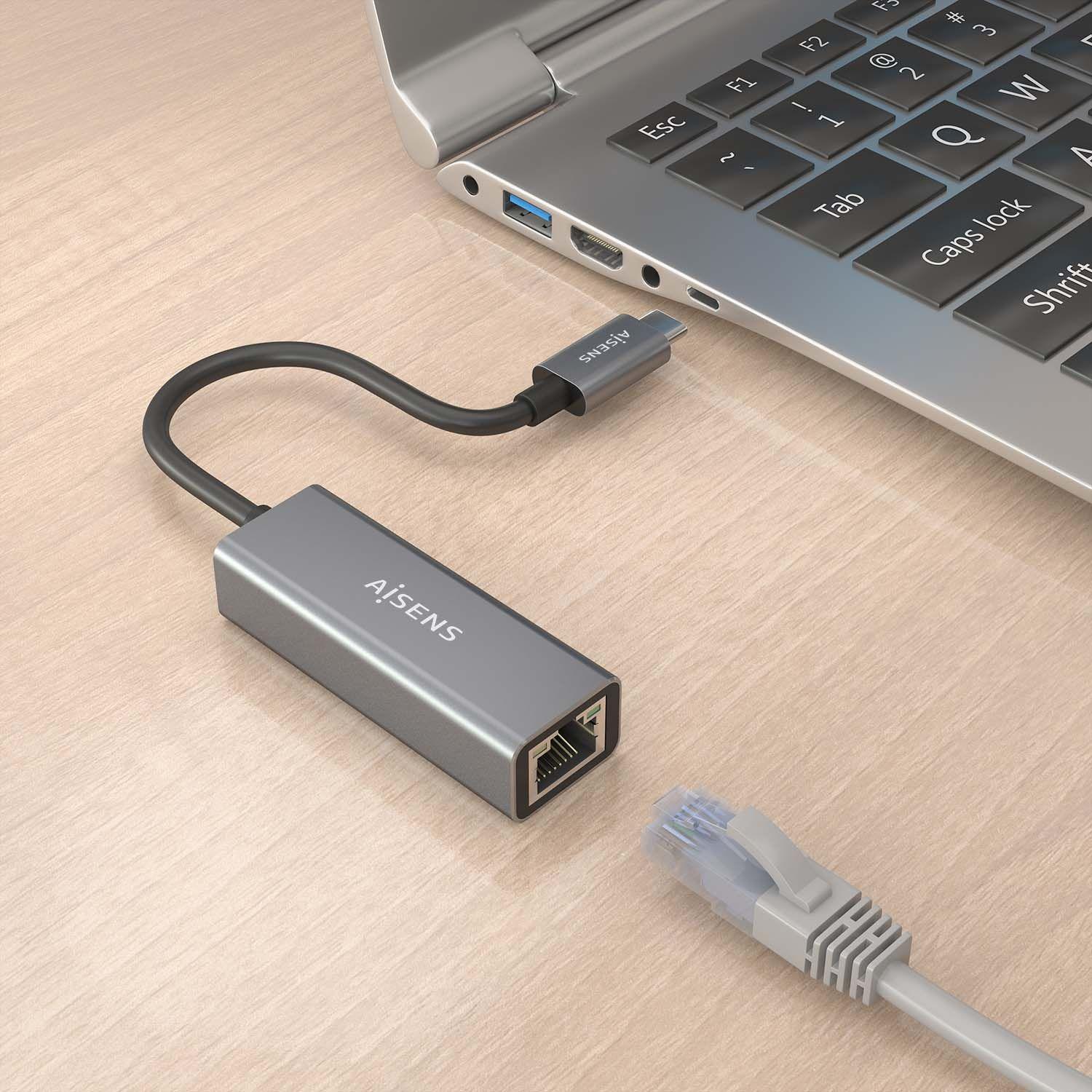 Conversor USB-C para Ethernet AISENS A109-0898 (USB Type-C - 1000 Mbit/s - Cinzento) — miniatura 5