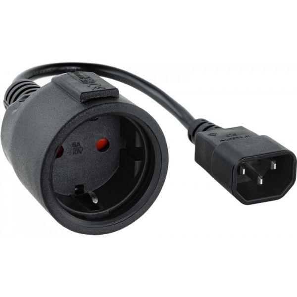 Cabo Adaptador de Alimentação NANOCABLE 10.22.0901 (0,25 m - CEE7/4 - Acoplador C14 - Preto) — miniatura 3
