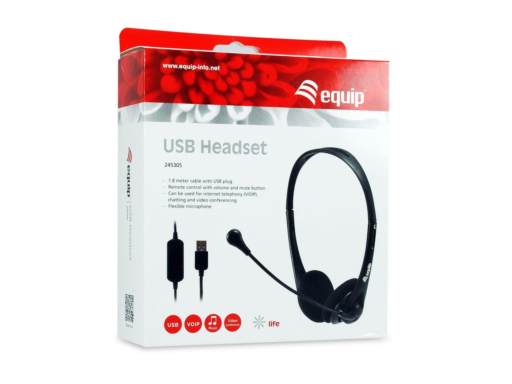 Headset EQUIP 245305 (Binaural - Com fios - Supra-aural - Preto), miniatura 3