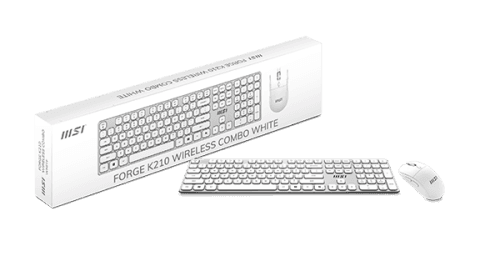 Conjunto de Teclado e Rato MSI FORGE K210 W COMBO (QWERTY ES - Interruptor de chave mecânico - Tamanho completo - Branco)
