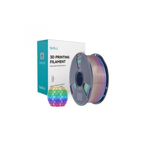 Filamento para Impressão 3D SUNLU PLA Transparent (Rainbow) 04 (Arco-íris transparente)