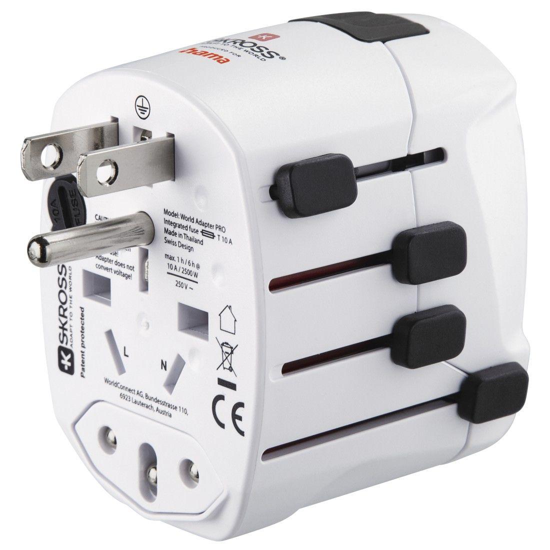 Adaptador Universal de Corrente de Viagem HAMA World Travel Pro (Branco) — miniatura 5