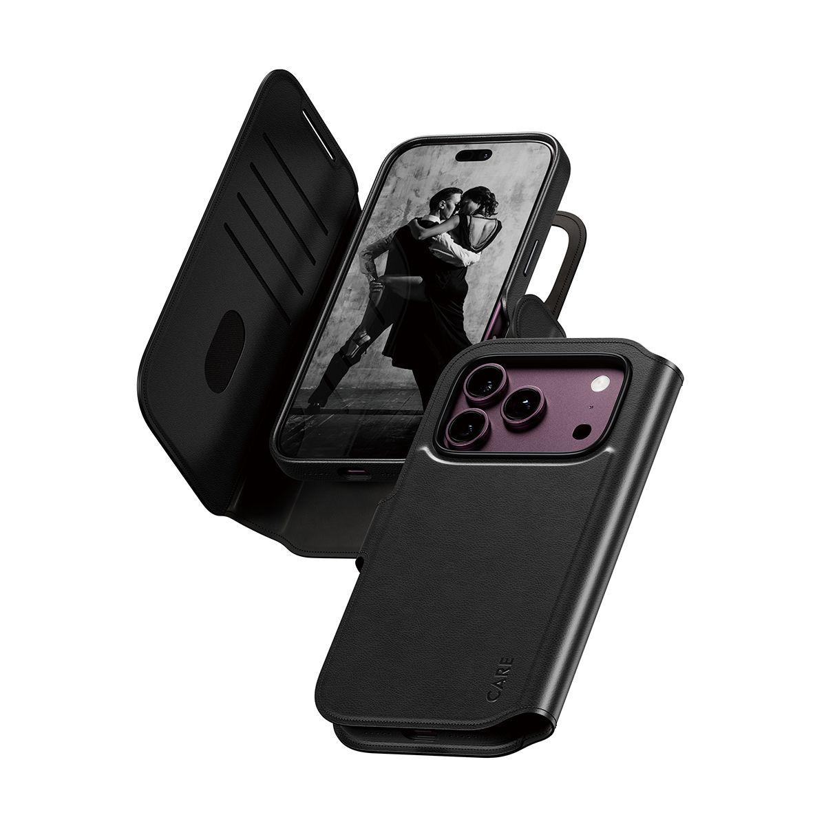 Capa tipo carteira PANZERGLASS CARE™ Tango 2-in-1 (MagSafe - Preto)