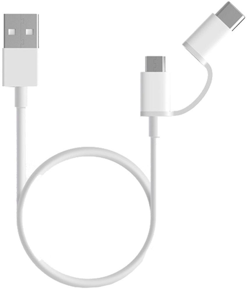 Cabo USB XIAOMI Mi 2 em 1 SJV4082TY (1 metro - Micro-USB B - USB A - Branco) — miniatura 3