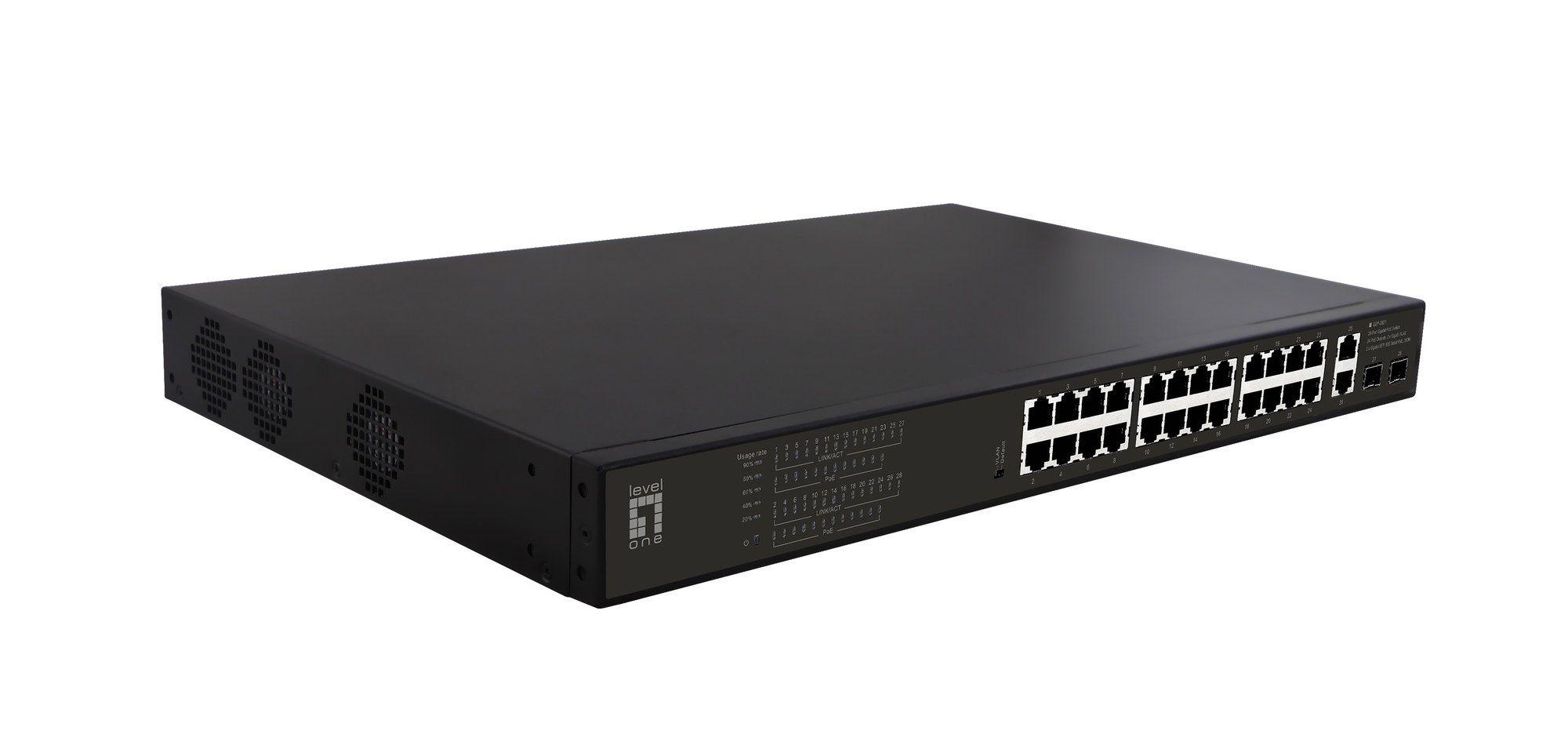 Switch LEVELONE GEP-2821 (Gigabit Ethernet - 42 MB - Preto)