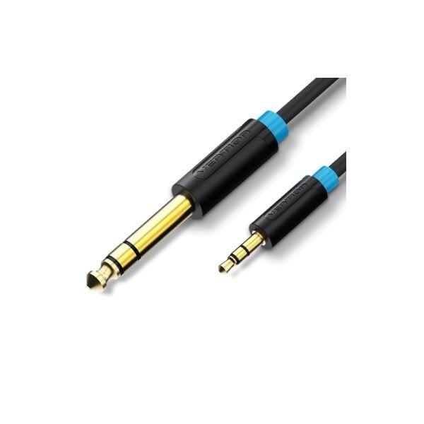 Cabo Áudio Estéreo VENTION BABBH (2 m - Jack macho de 6,35 mm - Jack macho de 3,5 mm - Preto) — miniatura 2