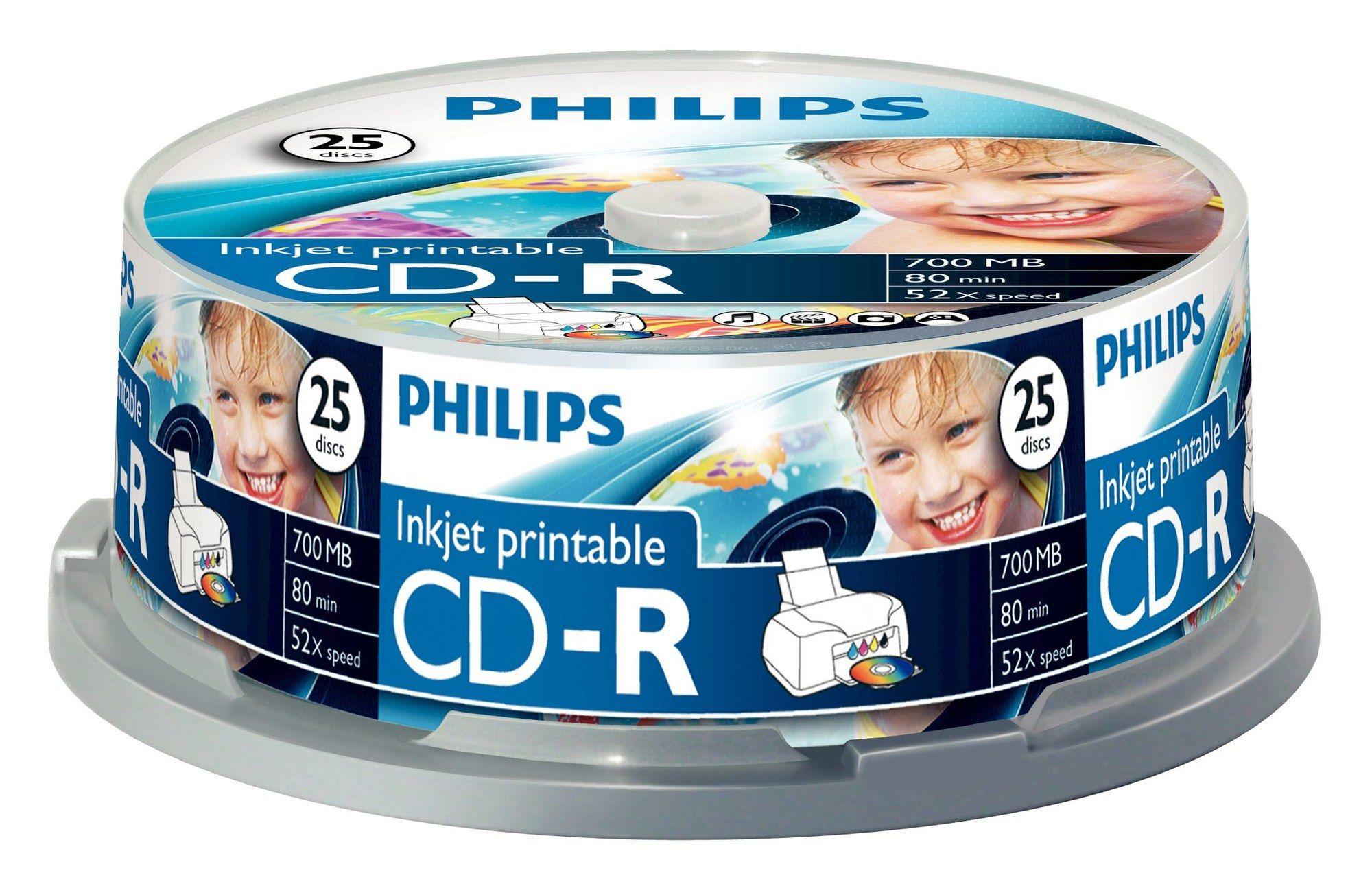CD-R PHILIPS CR7D5JB25/00 (25 unidades - 700 MB - 80 min - 52x)