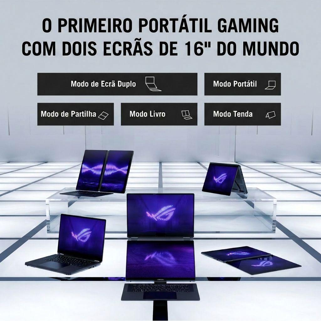 Portátil Gaming ASUS ROG Zephyrus Duo GX651AX-U94B59PB1 (2 x 16" OLED 3K 120 Hz - Core Ultra 9 386H - 64 GB - 2 TB SSD - RTX 5090 - Cinzento) — miniatura 8
