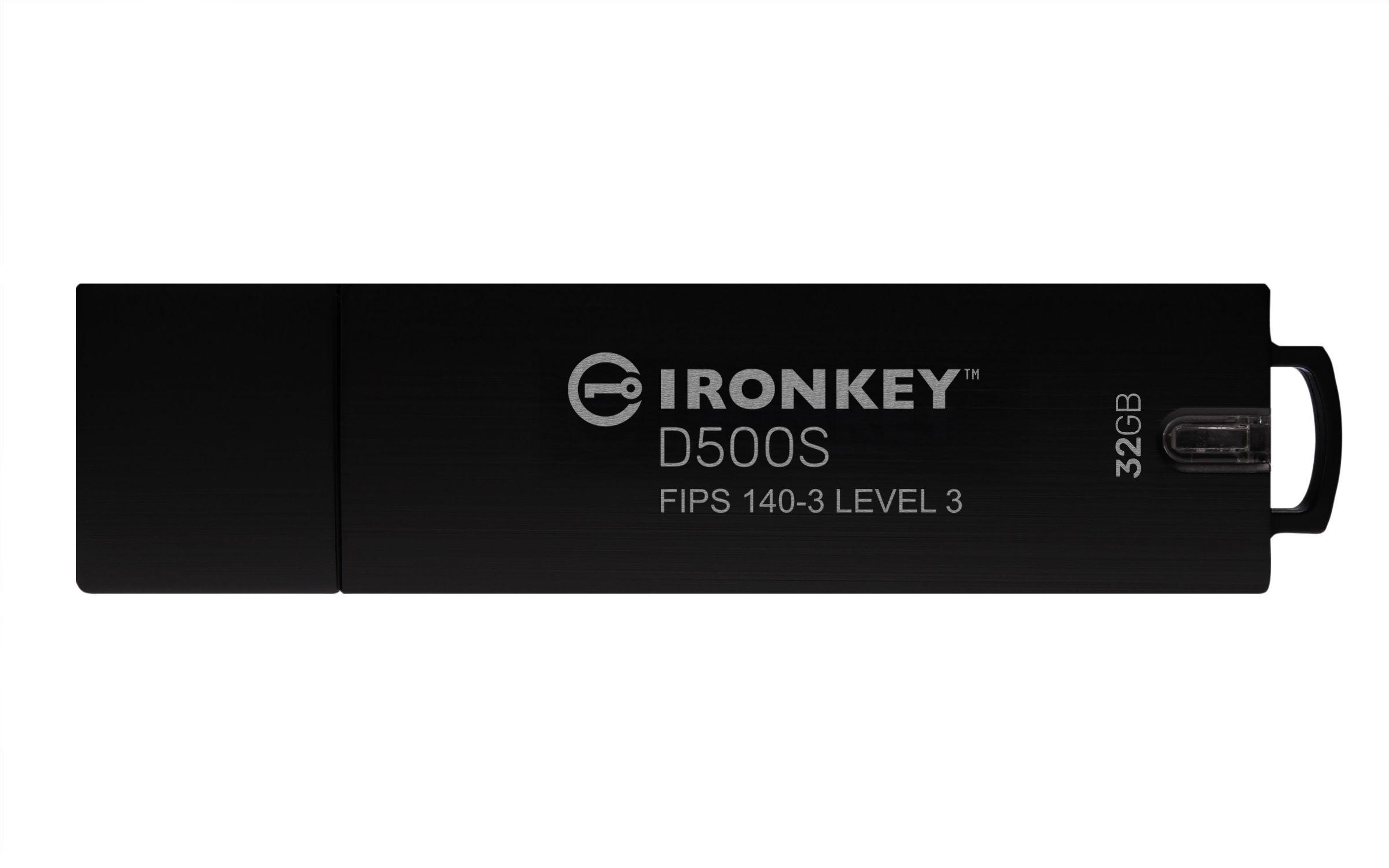 Pen USB KINGSTON IronKey D500S (Tampa - USB Type-A - 3.2 Gen 1 - Preto)