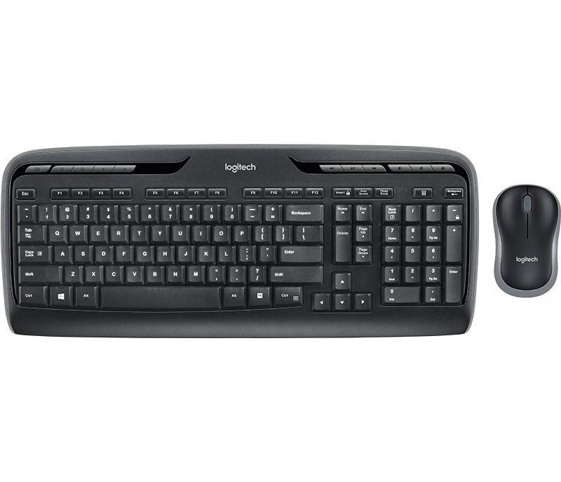 Conjunto de Teclado e Rato LOGITECH MK330 (Nórdico - Tamanho completo - RF Wireless - Preto)