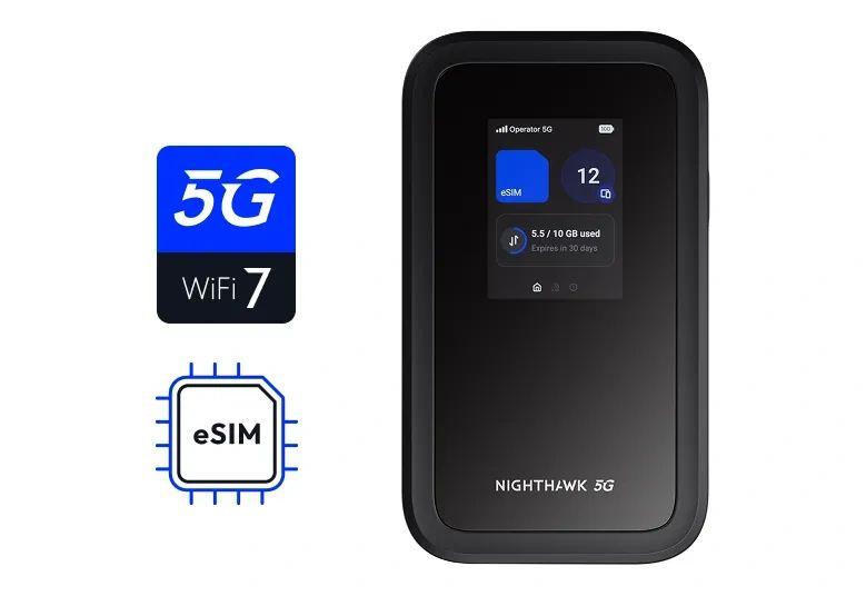Hotspot Móvel 5G NETGEAR Nighthawk M7 MH7150-100EUS (Wi-Fi 7 - 3,6 Gbps - 2,4 GHz, 5 GHz - Preto)