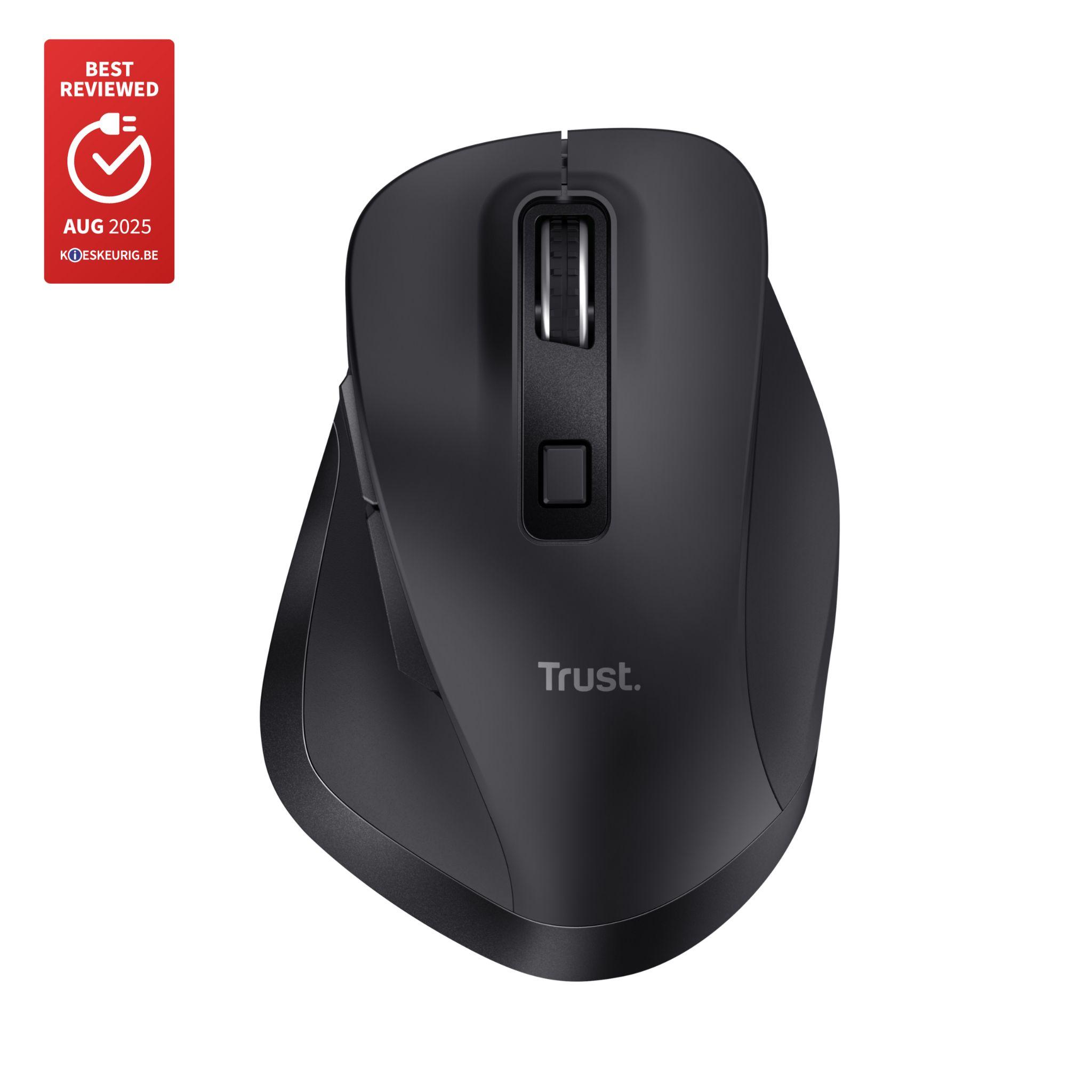 Rato TRUST Fyda (Mão direita - 2400 DPI - Ótico - Preto)