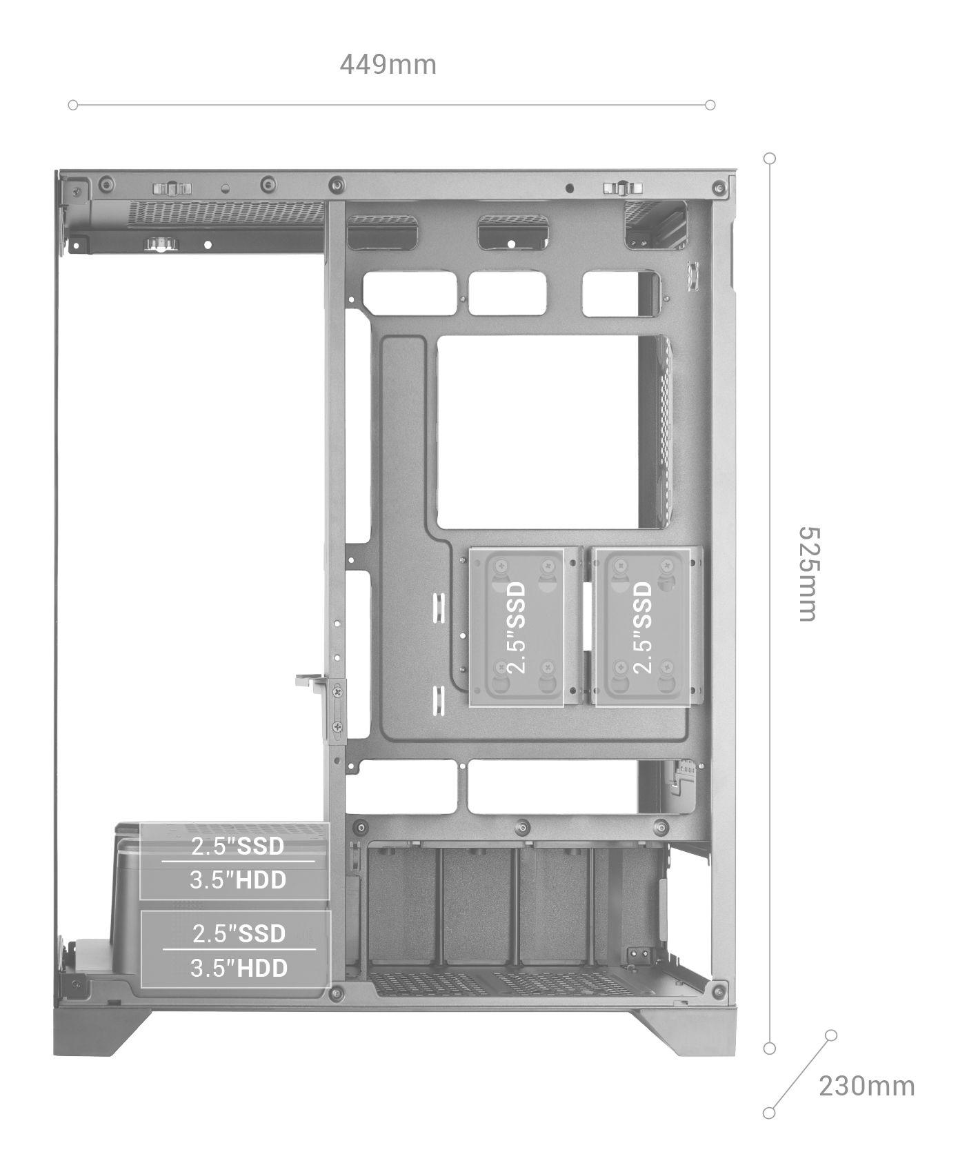 Caixa PC MARS GAMING MC-PRISMA (ATX, micro-ATX, Mini-ITX - Semitorre - Vidro temperado - Preto) — miniatura 6
