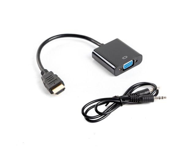 Adaptador HDMI para VGA LANBERG AD-0017-BK (0,2 m - HDMI Type A - 1080p - Preto)