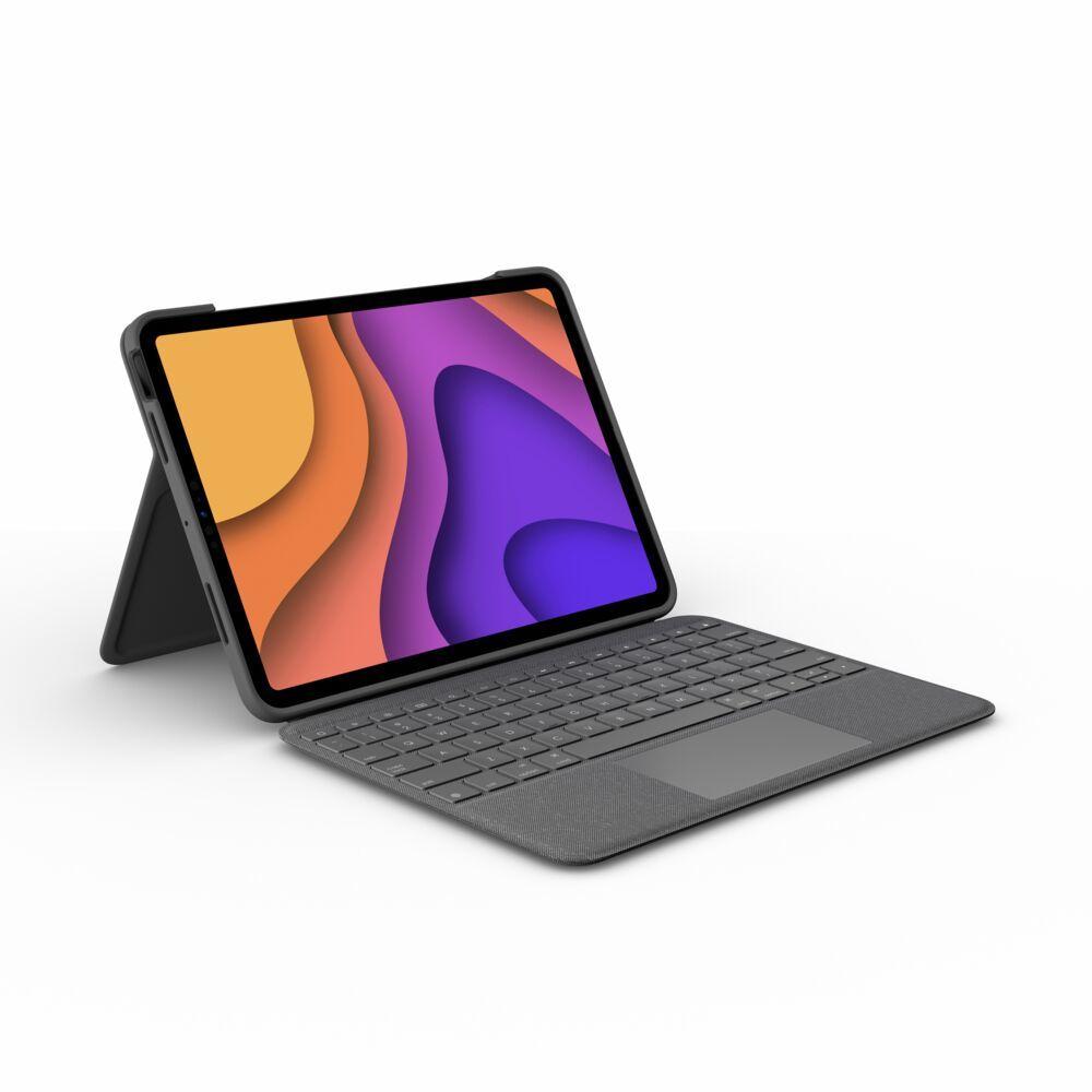 Teclado LOGITECH Folio Touch (Alemão - Smart Connector - Sem fios - Cinzento)
