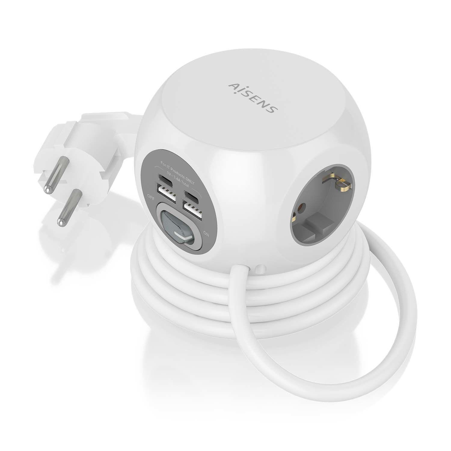 Extensão Elétrica AISENS ASPS-2A2C04-W (Cobre - Branco) — miniatura 2