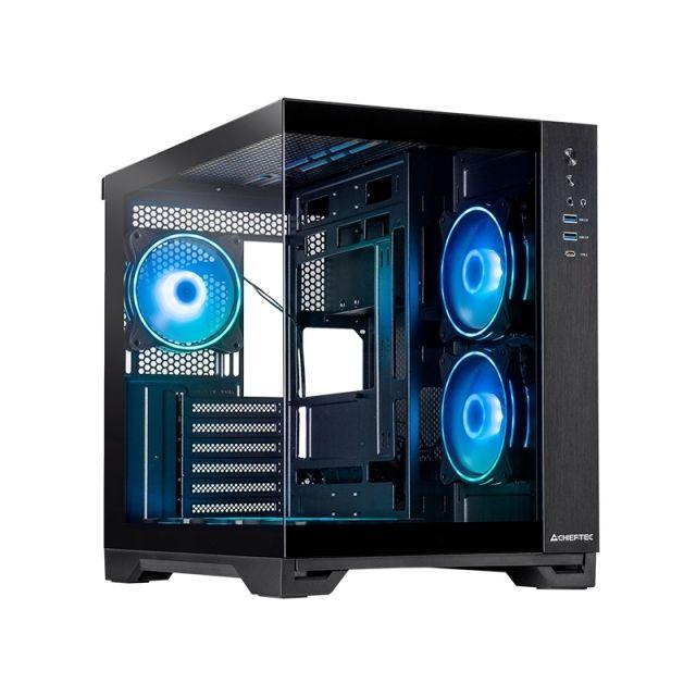 Caixa de Computador CHIEFTEC Visio GM-30B-TG-OP (Mini-ITX, Micro ATX, ATX - Cubo - 17,5 cm - Preto)