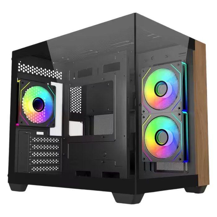 Caixa PC COOLER MASTER Elite 481 Wood (ITX, micro ATX - Mini Tower - Aço, vidro temperado, madeira - Preto) — miniatura 2