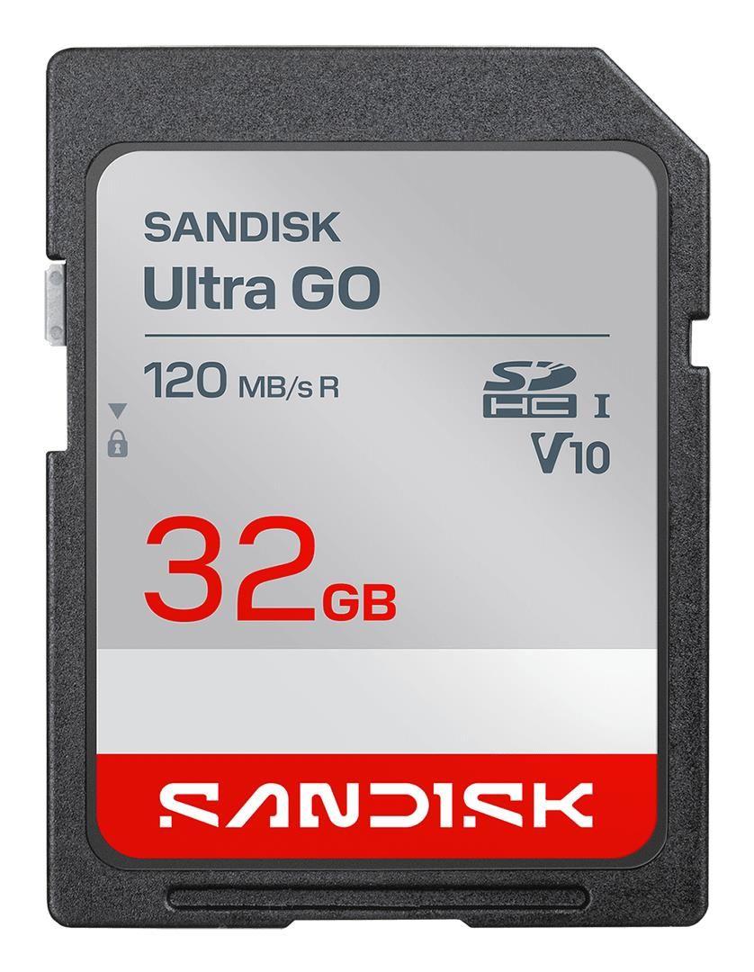 Cartão de Memória SANDISK Ultra GO (32GB - 120 MB/s - Preto)